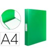 CARPETA LIDERPAPEL 4 ANILLAS 25 MM MIXTAS POLIPROPILENO DIN A4 VERD...
