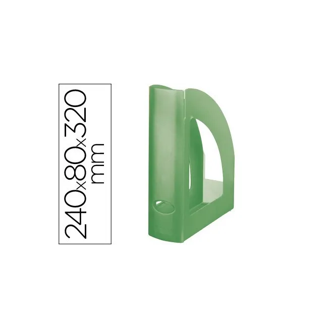 REVISTERO PLASTICO Q-CONNECT VERDE KIWI TRANSLUCIDO