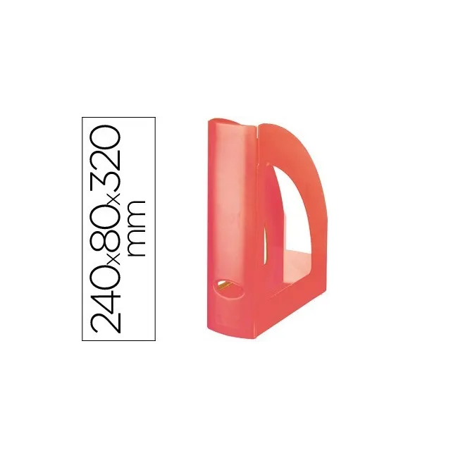 REVISTERO Q-CONNECT PLASTICO ROJO TRANSLUCIDO