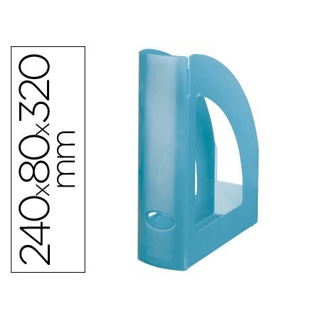 REVISTERO PLASTICO Q-CONNECT AZUL TRANSLUCIDO