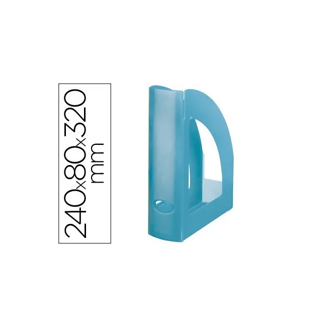 REVISTERO PLASTICO Q-CONNECT AZUL TRANSLUCIDO
