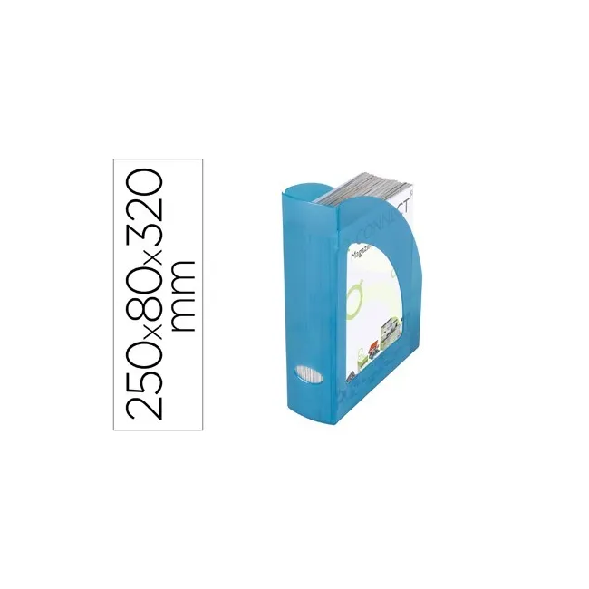 REVISTERO PLASTICO Q-CONNECT AZUL TRANSLUCIDO