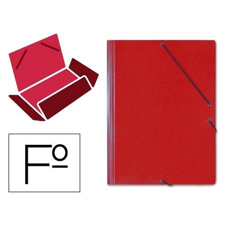 CARPETA GOMAS SOLAPAS CARTON SARO TAMAÑO FOLIO ROJO