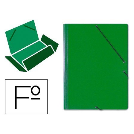 CARPETA GOMAS SOLAPAS CARTON SARO TAMAÑO FOLIO VERDE
