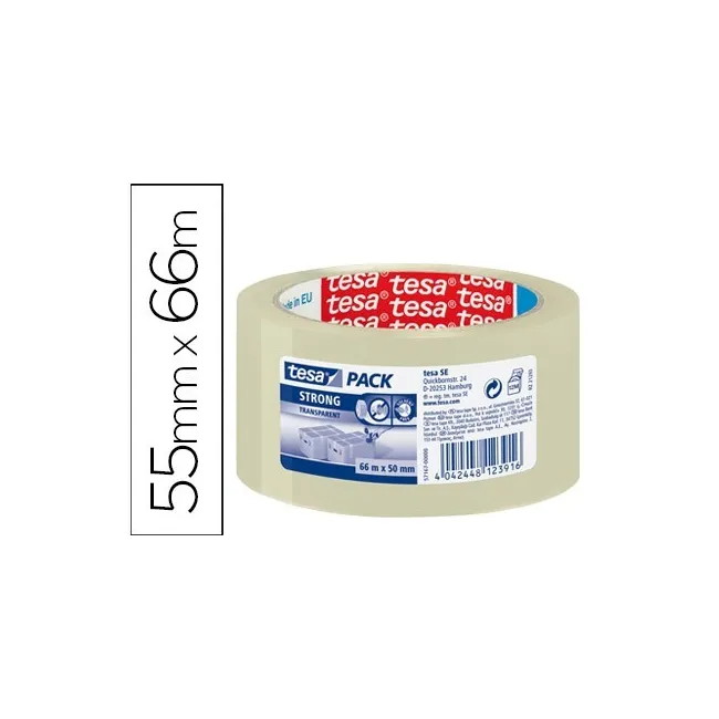 CINTA ADHESIVA TESA TRANSPARENTE STRONG 66 MT X 50 MM PARA EMBALAJE...