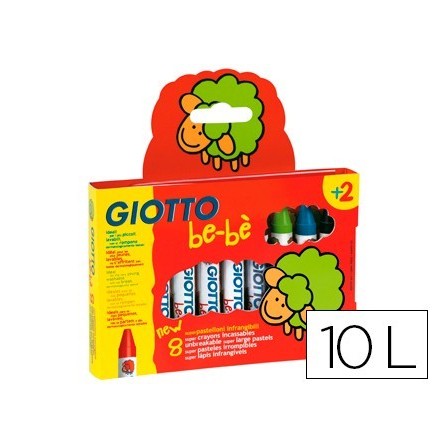 LAPICES CERA GIOTTO BEBE CAJA DE 10 COLORES