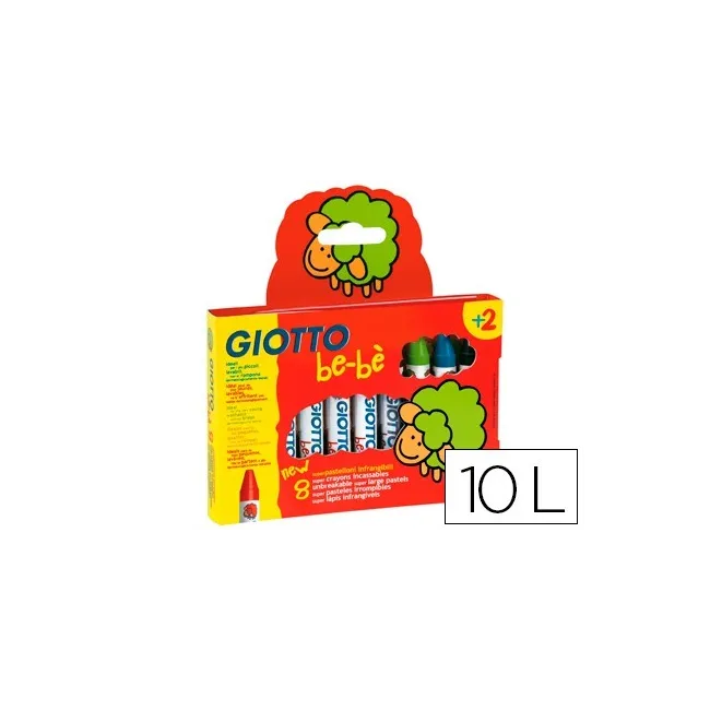 LAPICES CERA GIOTTO BEBE CAJA DE 10 COLORES