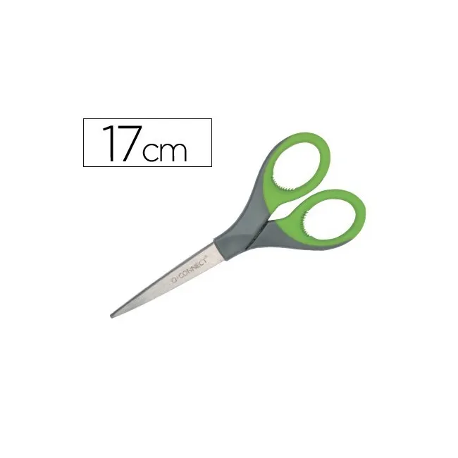 TIJERA Q-CONNECT MANGO CAUCHO 7" 17 CM BLISTER