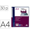 CARPETA LIDERPAPEL 30 FUNDAS CANGURO PP DIN A4 AZUL TRANSLUCIDO POR...
