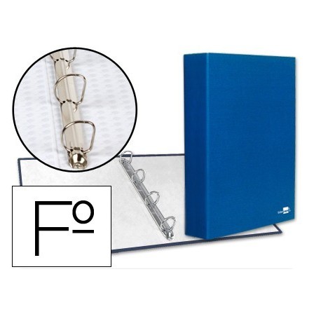 CARPETA DE 4 ANILLAS 40MM MIXTAS LIDERPAPEL FOLIO CARTON FORRADO PA...