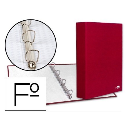 CARPETA DE 4 ANILLAS 40MM MIXTAS LIDERPAPEL FOLIO CARTON FORRADO PA...