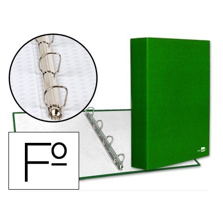 CARPETA DE 4 ANILLAS 40MM MIXTAS LIDERPAPEL FOLIO CARTON FORRADO PA...