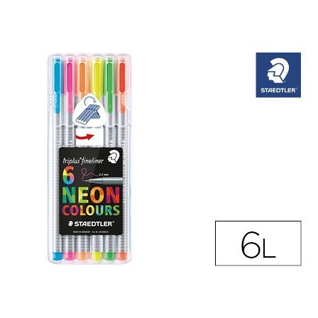 ROTULADOR STAEDTLER TRIPLUS NEON COLOURS ESTUCHE DE 6 UNIDADES COLO...