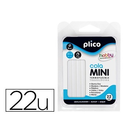 BARRA TERMOFUSIBLE PLICO MINI TRANSLUCIDA 8 MM DE DIAMERO X 100 MM ...