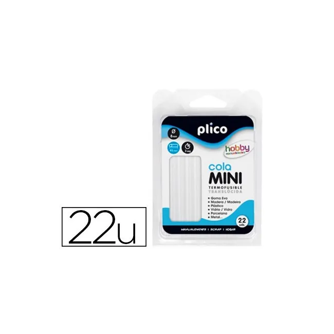 BARRA TERMOFUSIBLE PLICO MINI TRANSLUCIDA 8 MM DE DIAMERO X 100 MM ...