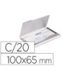 TARJETERO DURABLE ALUMINIO CAPACIDAD 20 TARJETAS DE VISITAS 55X90 M...