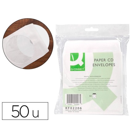 SOBRE PARA CD Q-CONNECT CON VENTANA TRANSPARENTE Y SOLAPA -PACK DE ...