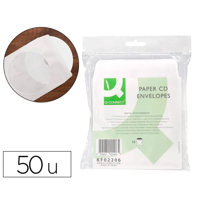 SOBRE PARA CD Q-CONNECT CON VENTANA TRANSPARENTE Y SOLAPA -PACK DE ...