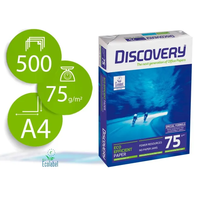 PAPEL FOTOCOPIADORA DISCOVERY DIN A4 75 GRAMOS PAPEL MULTIUSO INK-J...