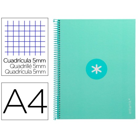 CUADERNO ESPIRAL LIDERPAPEL A4 MICRO ANTARTIK TAPA FORRADA 80H 90 G...