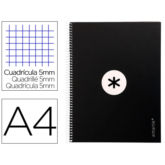 CUADERNO ESPIRAL LIDERPAPEL A4 MICRO ANTARTIK TAPA FORRADA 80H 90 G...