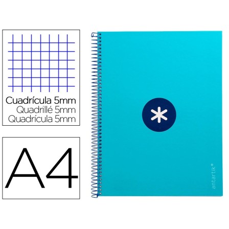 CUADERNO ESPIRAL LIDERPAPEL A4 MICRO ANTARTIK TAPA FORRADA 80H 90 G...