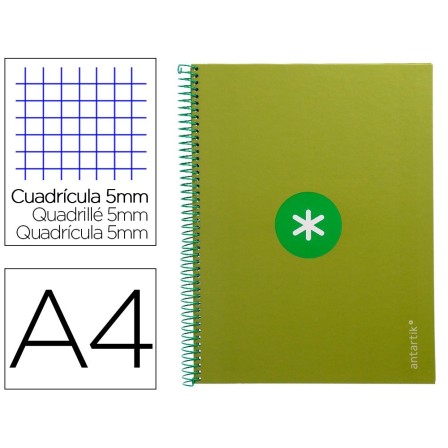 CUADERNO ESPIRAL LIDERPAPEL A4 MICRO ANTARTIK TAPA FORRADA 80H 90 G...