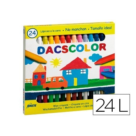 LAPICES CERA DACS COLOR CAJA DE 24 COLORES