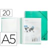 CARPETA LIDERPAPEL ESCAPARATE CON ESPIRAL 20 FUNDAS POLIPROPILENO D...