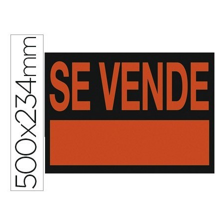 CARTEL PLASTICO "SE VENDE" ROJO FLUORESCENTE -500X234 MM