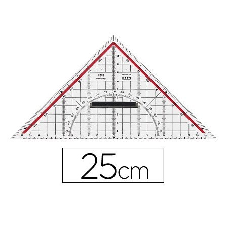 ESCUADRA MOR GEOMETRIA 25 CM PLASTICO CRISTAL