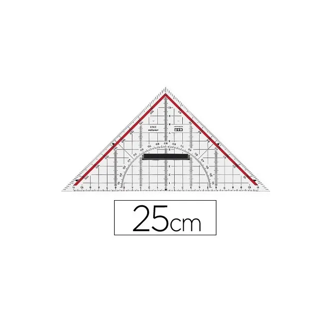 ESCUADRA MOR GEOMETRIA 25 CM PLASTICO CRISTAL