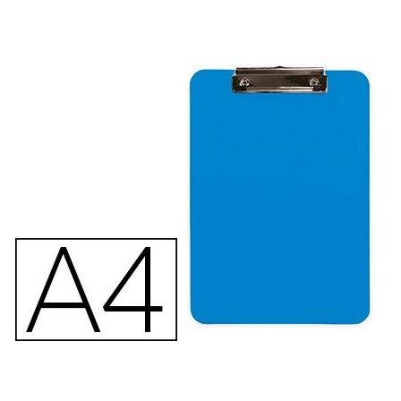 PORTANOTAS Q-CONNECT PLASTICO DIN A4 CELESTE 2,5MM