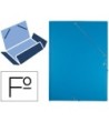 CARPETA LIDERPAPEL GOMAS FOLIO 3 SOLAPAS CARTON FORRADO PVC AZUL