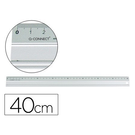 REGLA METALICA Q-CONNECT ALUMINIO 40 CM