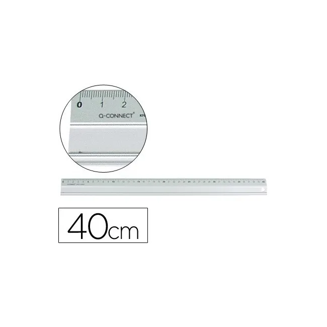 REGLA METALICA Q-CONNECT ALUMINIO 40 CM