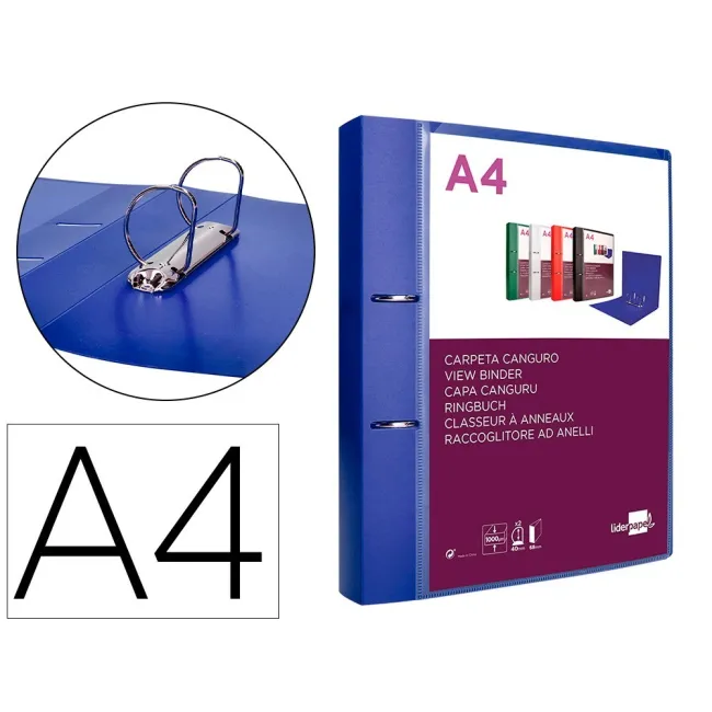 CARPETA LIDERPAPEL CANGURO 2 ANILLAS 40 MM MIXTAS POLIPROPILENO DIN...