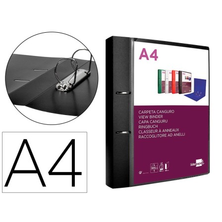CARPETA LIDERPAPEL CANGURO 2 ANILLAS 40 MM MIXTAS POLIPROPILENO DIN...