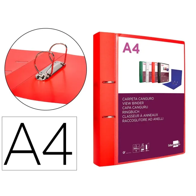 CARPETA LIDERPAPEL CANGURO 2 ANILLAS 40 MM MIXTAS POLIPROPILENO DIN...