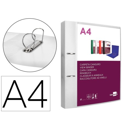CARPETA LIDERPAPEL CANGURO 2 ANILLAS 40 MM MIXTAS POLIPROPILENO DIN...