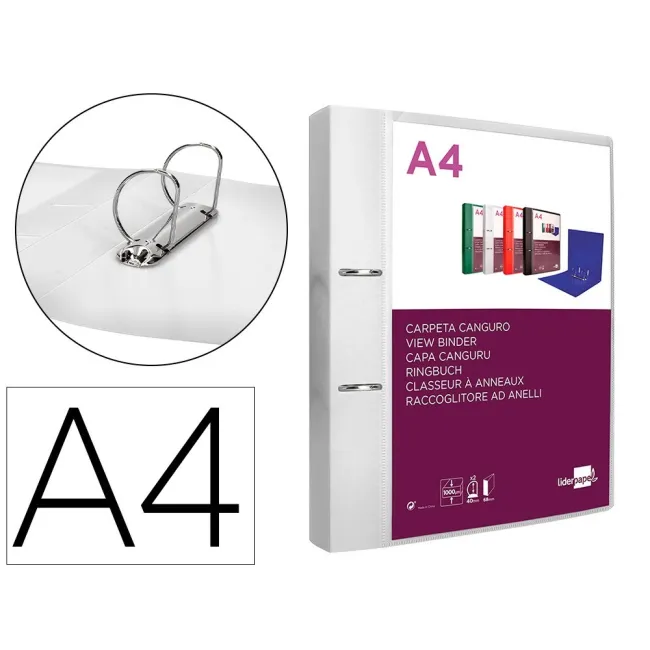 CARPETA LIDERPAPEL CANGURO 2 ANILLAS 40 MM MIXTAS POLIPROPILENO DIN...