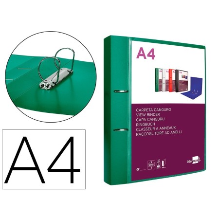 CARPETA LIDERPAPEL CANGURO 2 ANILLAS 40 MM MIXTAS POLIPROPILENO DIN...