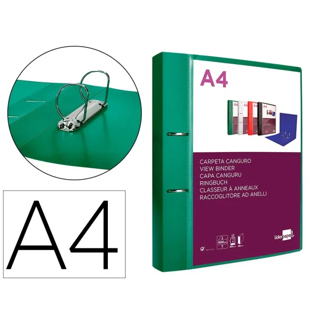 CARPETA LIDERPAPEL CANGURO 2 ANILLAS 40 MM MIXTAS POLIPROPILENO DIN...