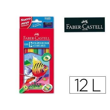 LAPICES DE COLORES FABER-CASTELL ACUARELABLES C/ 12 SURTIDOS