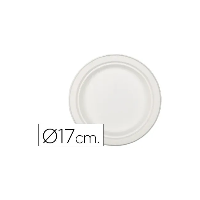 PLATO DE FIBRA NATURAL NUPIK BIODEGRADABLE BLANCO 17 CM DE DIAMETRO...