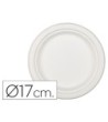 PLATO DE FIBRA NATURAL NUPIK BIODEGRADABLE BLANCO 17 CM DE DIAMETRO...