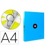CARPETA LIDERPAPEL ANTARTIK A4 FORRADA 4 ANILLAS 25 MM REDONDAS COL...