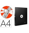 CARPETA LIDERPAPEL ANTARTIK A4 FORRADA 4 ANILLAS 25 MM REDONDAS COL...