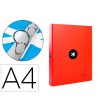 CARPETA LIDERPAPEL ANTARTIK A4 FORRADA 4 ANILLAS 25 MM REDONDAS COL...