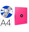 CARPETA LIDERPAPEL ANTARTIK A4 FORRADA 4 ANILLAS 25 MM REDONDAS COL...